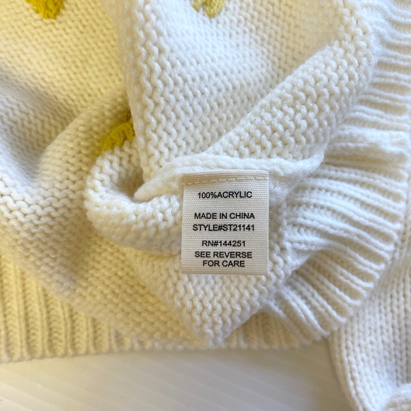 Jessica Simpson Sweater Womens Medium Cardigan Embroidered Floral White Crop - Picture 6 of 7